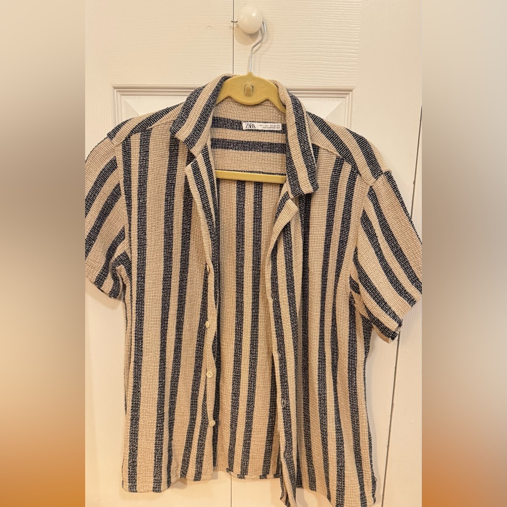 ZARA Striped Short Sleeve Men's Shirt